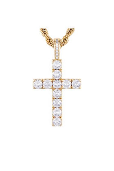 Iced Stuff men's pendant ZAWIESZKA DIAMOND CROSS gold-colored