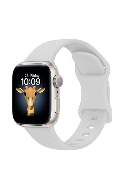 HTstore حزام الساعة 10 زور KRD-131 مقاس 46 ملم من السلك السيليكوني - حزام حزام من السلك السيليكوني - أبيض