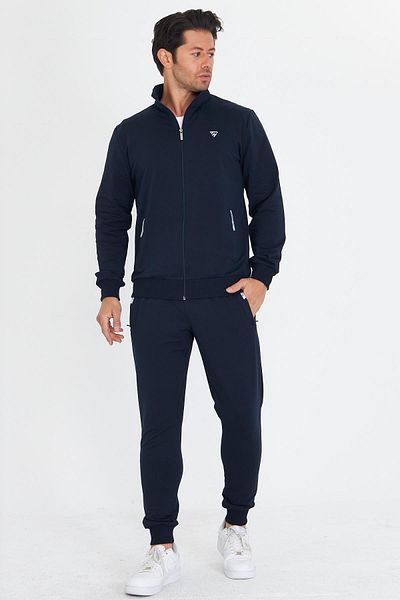 TRENDHİLL Ανδρικό Σετ Φούτερ από βαμβακερό γιακά Navy Blue 5749-L