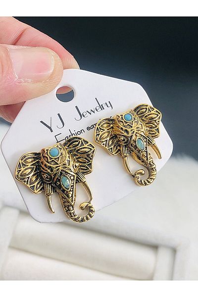 DS DİAMONDSHOP Earrings Elephant Figure Model New Season Bykp- 202505888