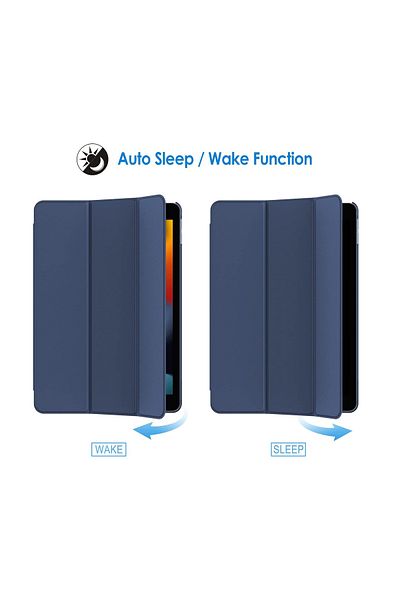REDz Accessories Husă de protecție cu clapă pentru Apple iPad 10.2" 7/8/9 (2019/2020/2021), model tip carte, albastru marin