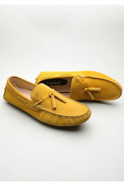 Gondol Men's Genuine Leather Classic Loafer Yellow 42 Ttx. 601179