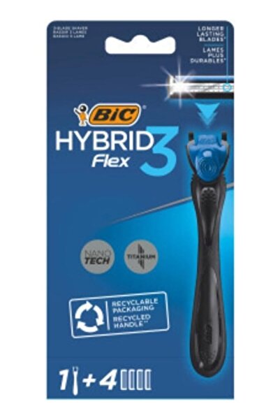 Bic مجموعة ماكينة الحلاقة الرجالية هايبرد 3 فليكس - علبة تحتوي على مقبض واحد ...