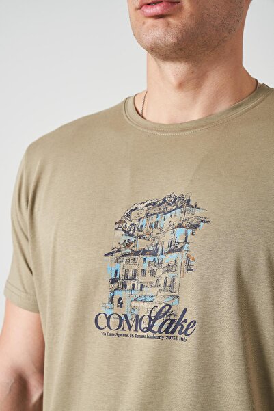 TENA Ανδρικό μπλουζάκι με στάμπα COMO LAKE με λαιμόκοψη