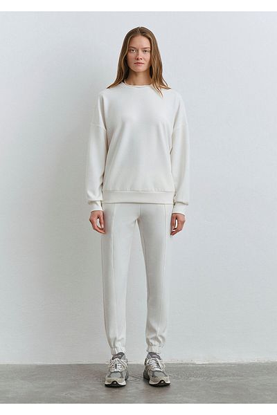Mavi Lux Touch Crew Neck White Sweatshirt 1S10422-70057