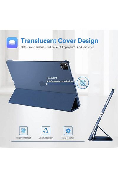 REDz Accessories Husă cu clapă pentru Apple iPad Pro 11, Air 11, Air 4/5, protecție pentru cărți, suport de vizualizare, albastru marin