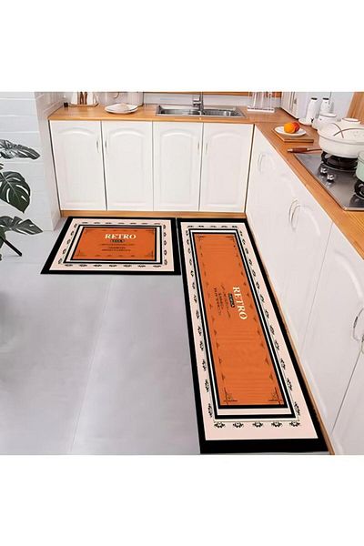 Generic 2pcs Non-slip Kitchen Rugs, Hallway Kitchen Rug Set, Floor Mats With Backing 40*60cm And 40*120cm