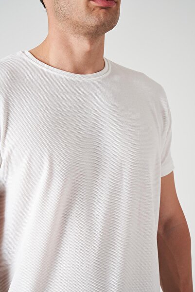 TENA Ανδρικό μπλουζάκι με λευκό λαιμόκοψη κηρήθρας Basic