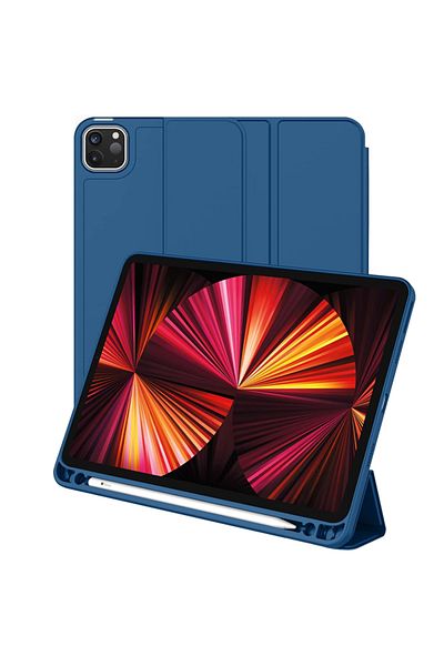 REDz Accessories Husă tip carte cu suport pentru pix pentru Apple iPad Pro 11" (2018-2022), protecție completă, pliabilă, albastru marin