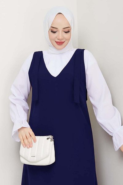 benguen Πουκάμισο + Φόρεμα Gilet Navy Blue 4678