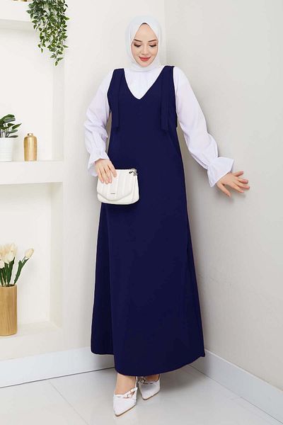 benguen Πουκάμισο + Φόρεμα Gilet Navy Blue 4678