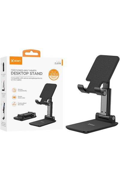 REDz Accessories Desk Holder For Phone And Tablet, X-start Zj019, Adjustable Angle, Anti-slip Protection, Black