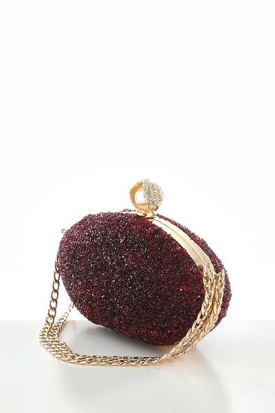 EXPLOSION Stylish Evening Dress Bag with Crystal Stone Short Chain Strap.