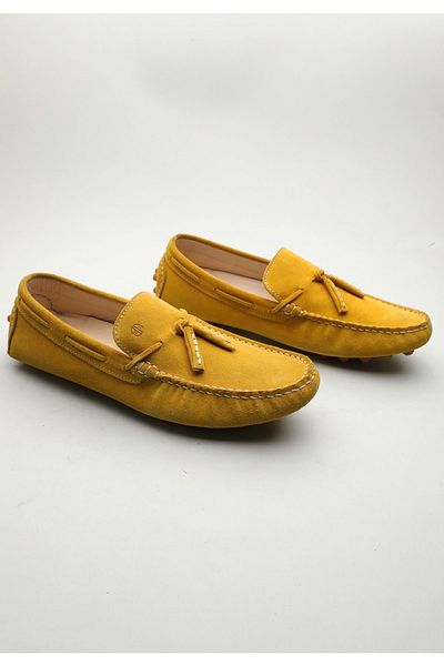Gondol Men's Genuine Leather Classic Loafer Yellow 42 Ttx. 601179