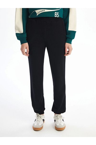 LC Waikiki Xside Black Women's Jogger Sweatpants with Elastic Waist