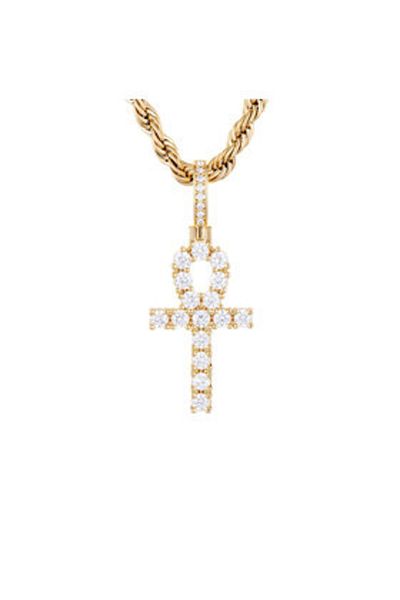 Iced Stuff men's pendant ZAWIESZKA MICRO ANKH CROSS gold-colored