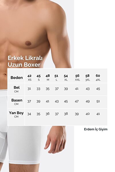 ERDEM İÇ GİYİM Erdem Smoked Cotton Elastane Long Boxer 1470