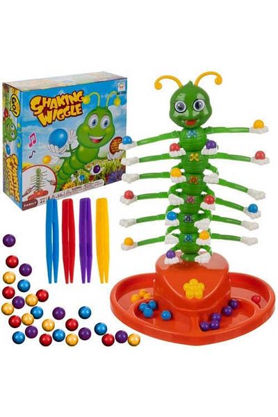 Micostore Dancing Caterpillar Board Game With 36 Colored Balls, 4 Tweezers, Move And Win!