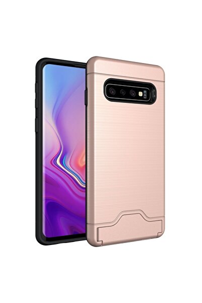 REDz Accessories Carcasă compatibilă cu Samsung S10, auriu-roz, compartiment ...