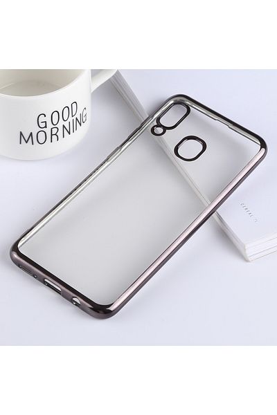 REDz Accessories Electroplating Model Case, Compatible With Samsung A30 / A20, Black And Clear