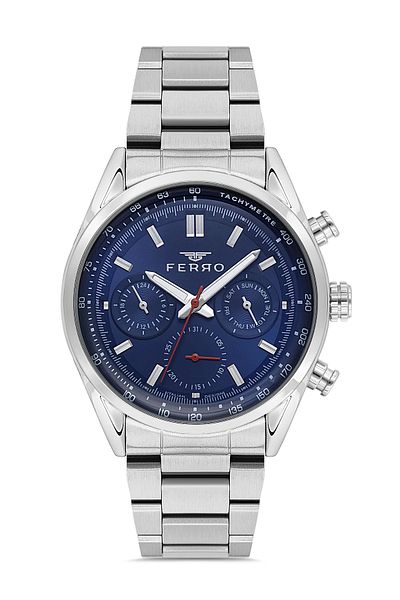 FERRO Silver Steel Cord Men's Wristwatch Fm11588Awt-A3