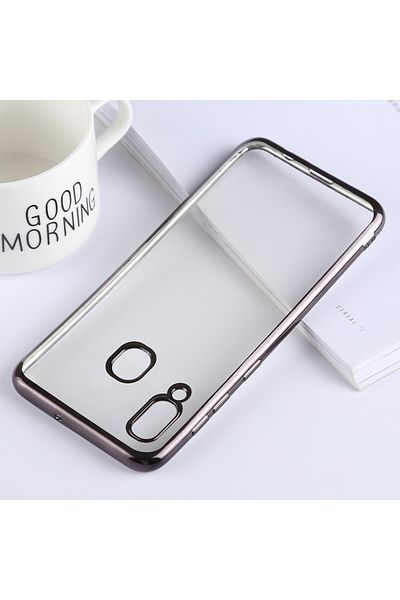 REDz Accessories Electroplating Model Case, Compatible With Samsung A30 / A20, Black And Clear