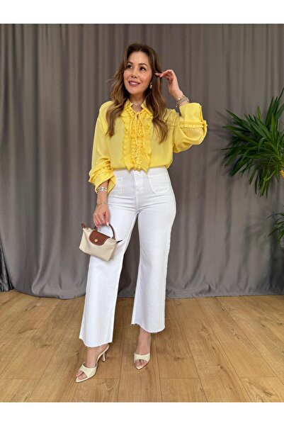 Size Özgü Sarı Volanlı Bluz
