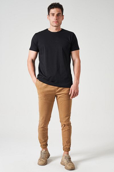 TENA Ανδρικό παντελόνι Camel 10790 PFD JOGGER με ελαστική μέση και πόδι