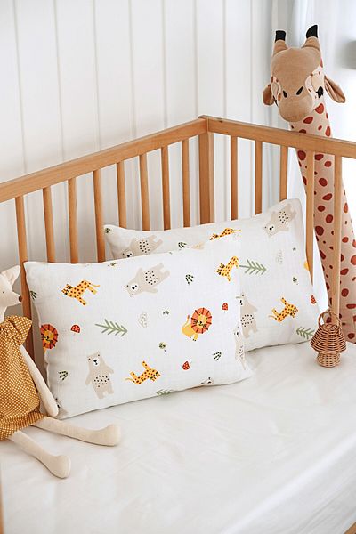 ESTİ Baby 2 Pieces Patterned Muslin Baby / Child Pillow Case 100% Cotton 45X35 cm