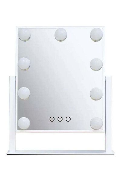 Generic East Lady Vanity Make Up Mirror With LED Light White/Clear/Silver 36.8x31centimeter