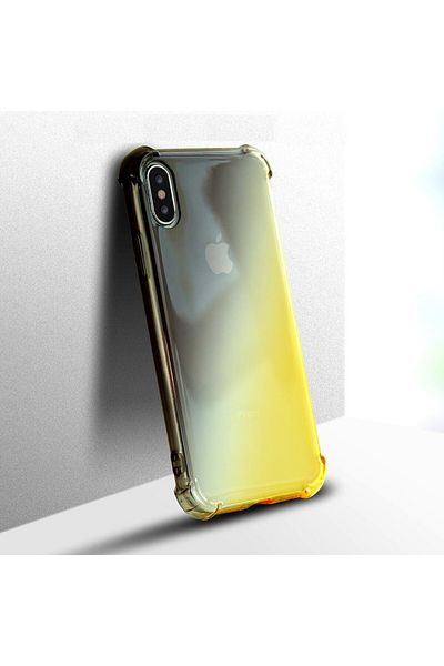 REDz Accessories Carcasă compatibilă cu iPhone XS / X, galben-negru, TPU, variație de culoare, ultrasubțire, 4 colțuri