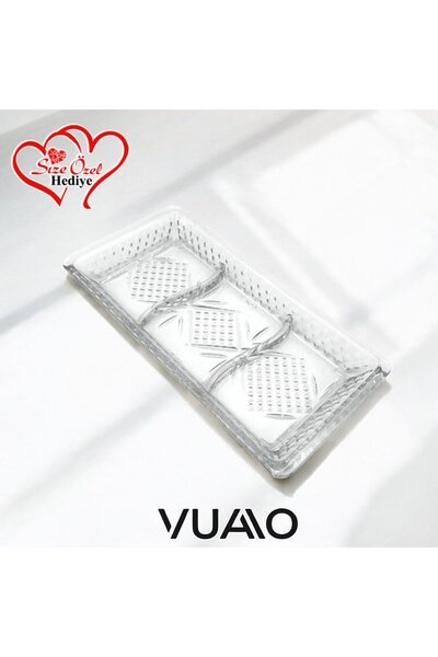 VUAO 3 Compartment Serving Plate Transparent