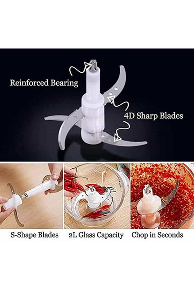 rebune Electric Steel Food Chopper Rebune 2L 350W