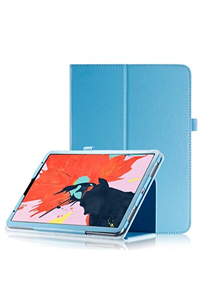 REDz Accessories Husă pentru iPad Pro 11 (2018), albastră, piele ecologică, cu suport, textură Litchi