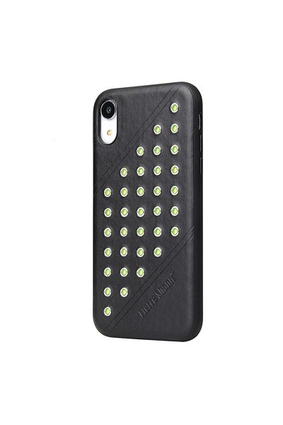 REDz Accessories Carcasă seria Star, compatibilă cu iPhone XR, neagră, model Crazy Horse, Fierre Shann