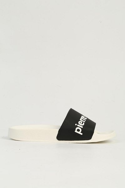 Pierre Cardin White Black Women's Slippers Pc-7436
