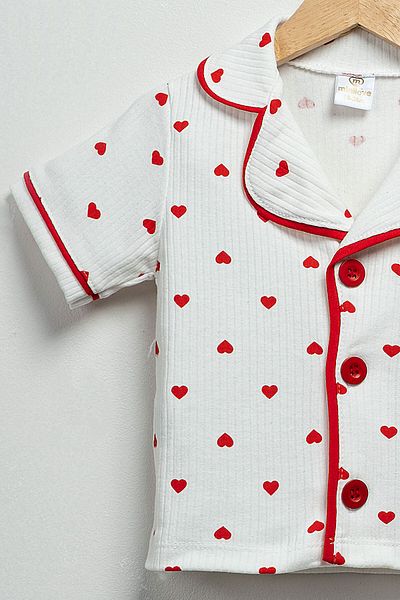Sparrow Laurel Heart Printed Summer Baby Girl Pajama Set