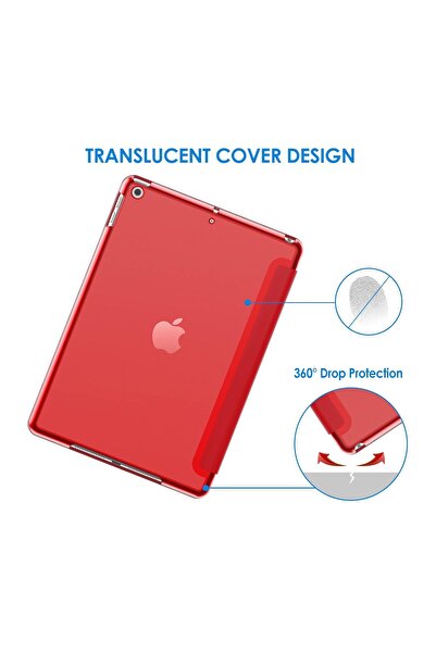 REDz Accessories Flip protective case for Apple iPad 10.2", iPad 2019/2020/2021, Book, Red