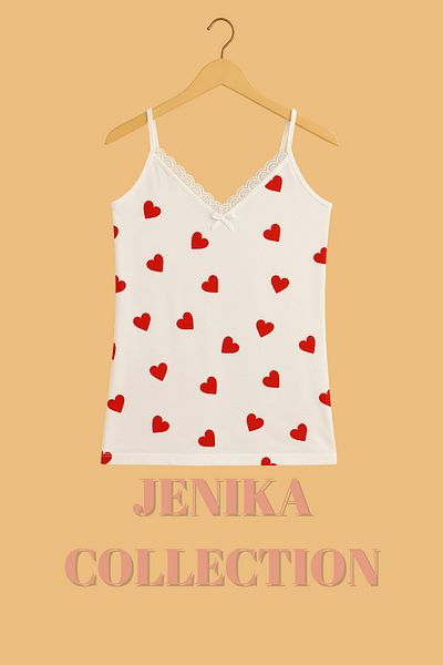 JENİKA Patterned Cotton Rope Strap Women's 3-Piece Undershirt