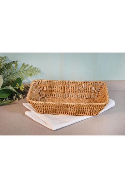 Bayev Wicker Rectangular Rattan Braided Bread Basket Decorative Basket 700669   Hobby Box