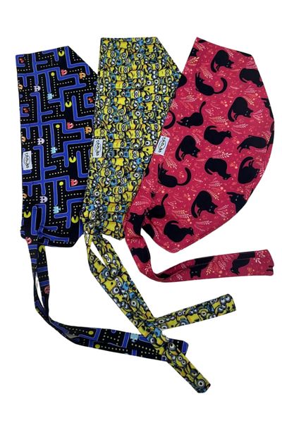 bonecim 3-Piece Patterned Bonnet Comfortable Fit Doctor Nurse Cook Dentist Bonnet |   3 Patterned Surgical Bonnet