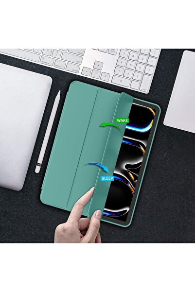 REDz Accessories Θήκη βιβλίου με βάση για στυλό για Apple iPad Pro 12.9" και iPad Air 13", πτυσσόμενη, πράσινη