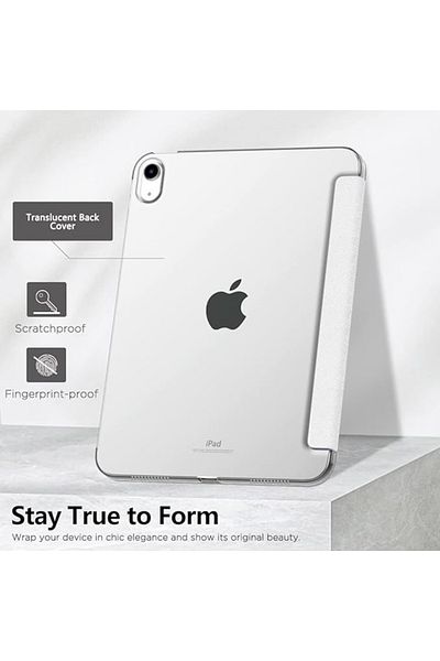 REDz Accessories Flip Protective Case for iPad 10 2022/2024, iPad 11 2025, Book Model, Foldable for Stand, White