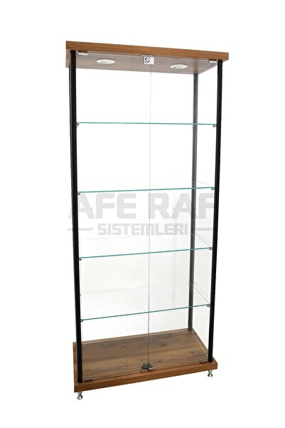 AZUCABİN Kurulu Teslimat, 40*80*175,camlı Dolap, Camlı Vitrin, Teşhir Koleksiyon Dolabı