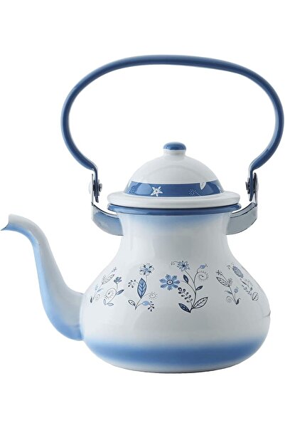 Generic Moroccan enamel teapot with floral design from Al Saif, 1.6 liter cap...