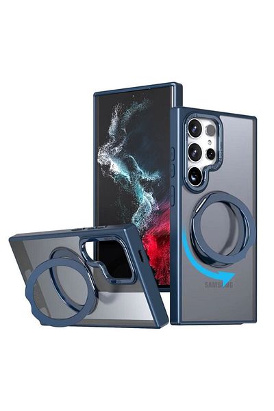 REDz Accessories Elite Ring Case, Ring Holder, Magsafe, Compatible With Samsung S24 Ultra, Shockproof, Blue