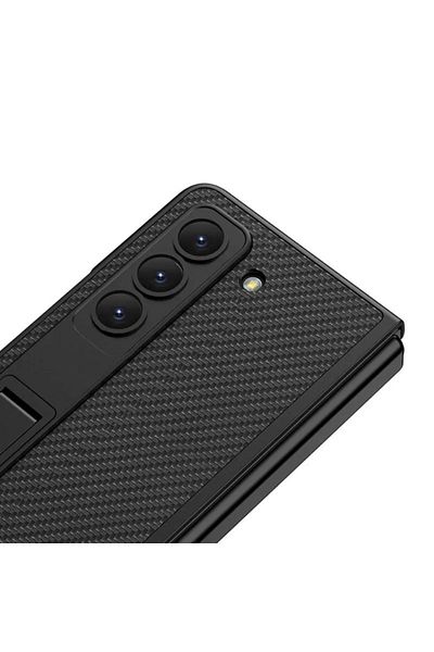 REDz Accessories Husă Luxe Stand, suport și protecție de ecran, compatibilă cu Samsung Galaxy Z Fold 6, neagră