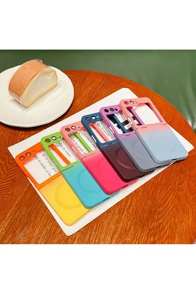 REDz Accessories EliteMatte Case, Magsafe, Compatible with Samsung Z Flip 5, Full cover, Gradient, Blue-Purple
