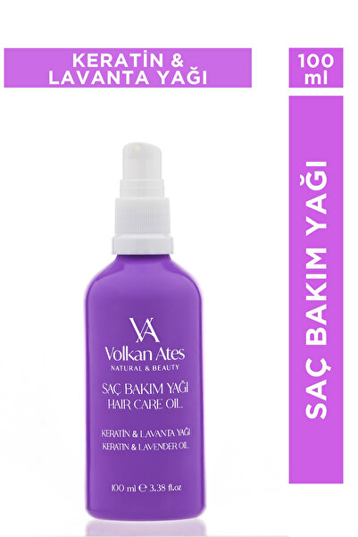 Volkan Ates Natural & Beauty Lavanta Yağlı & Keratinli Saç Bakım Yağı Cam Şiş...