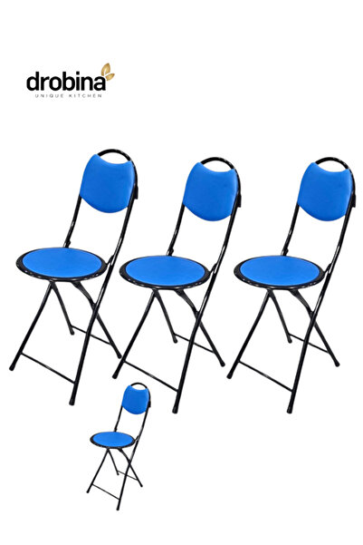 drobina Dropina 3-seater single chair set + free ironable chair, blue